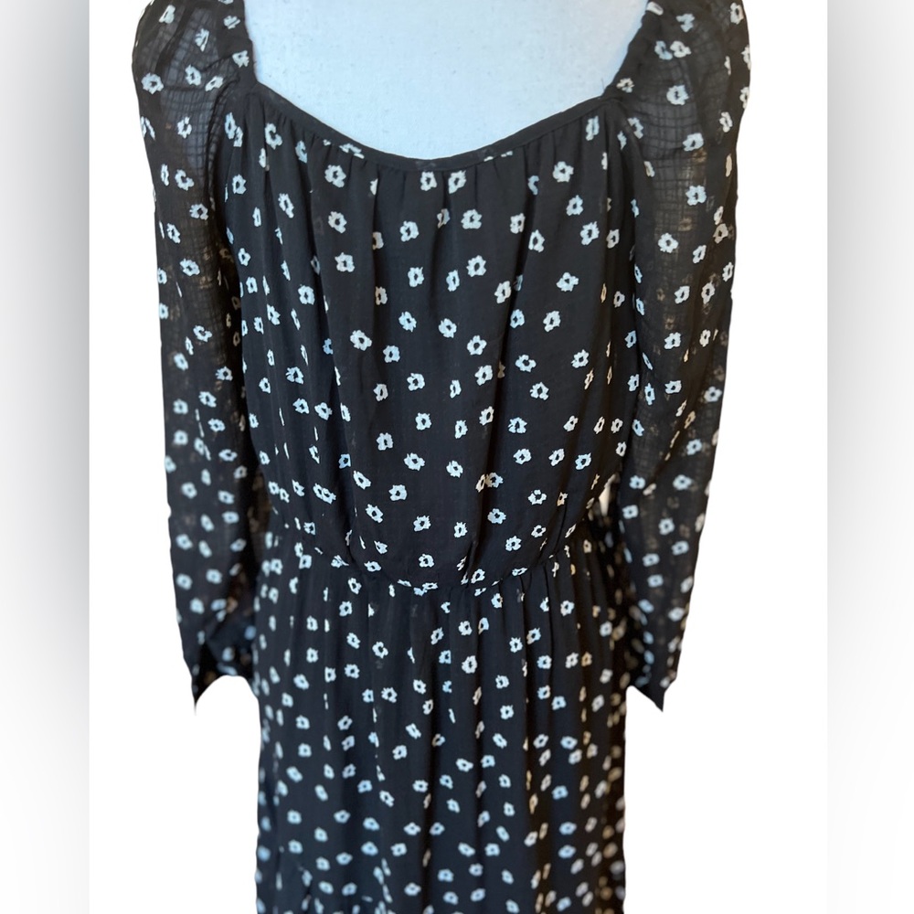Y.A.S. Clara Midi Ditsy Floral Dress In Black and White Belt Missing Medium ASOS - Picture 6 of 13